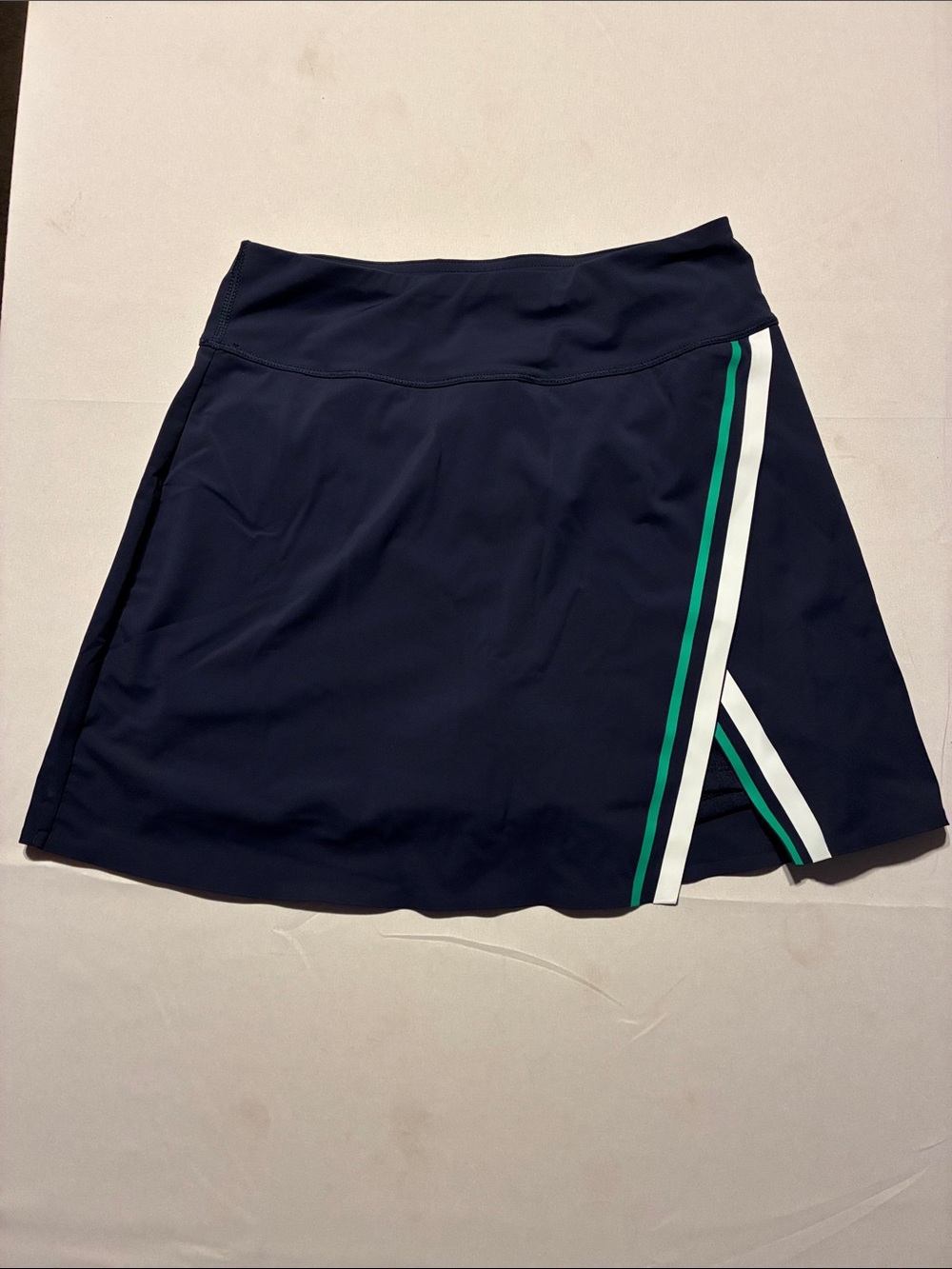 Jessica Simpson Navy A-Line Skort with Green and White Side Stripes